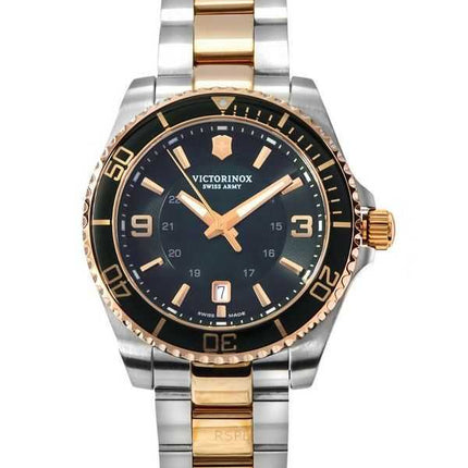 Orologio da uomo Victorinox Swiss Army Maverick Large Two Tone in acciaio inossidabile con quadrante verde al quarzo 242008 100M