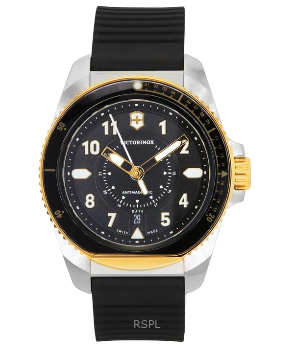 Orologio da uomo Victorinox Journey 1884 con cinturino in gomma e quadrante nero, al quarzo, subacqueo, 200 m, 242014