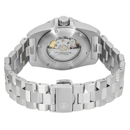 Orologio da uomo Victorinox INOX con quadrante nero e cinturino in acciaio inossidabile, automatico, subacqueo, 200 m, 242019