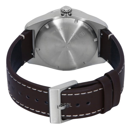 Orologio da uomo Victorinox Swiss Army con cinturino in pelle e quadrante blu al quarzo 242040 100M
