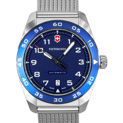 Orologio da uomo Victorinox Swiss Army in acciaio inossidabile con quadrante blu automatico 242045 100M