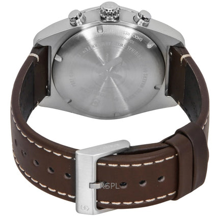 Orologio da uomo Victorinox Swiss Army Cronografo con cinturino in pelle e quadrante nero al quarzo 242046 100M