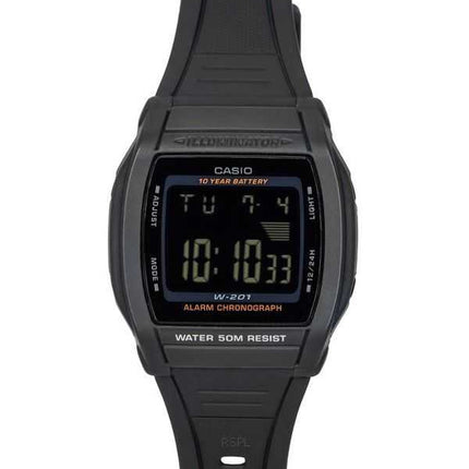 Orologio da uomo Casio Digital Sports cinturino in resina quadrante nero al quarzo W-201-1B