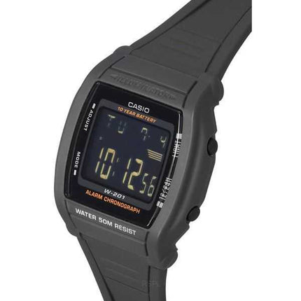 Orologio da uomo Casio Digital Sports cinturino in resina quadrante nero al quarzo W-201-1B
