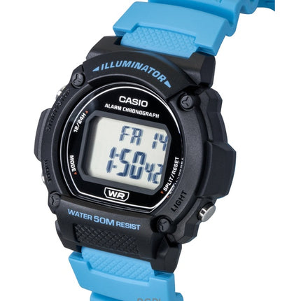 Orologio da uomo Casio Standard Digital con cinturino in resina blu al quarzo W-219H-2A2V