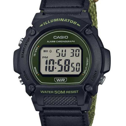 Orologio da uomo Casio Standard Green Digital Cloth Strap Quartz W-219HB-3AV