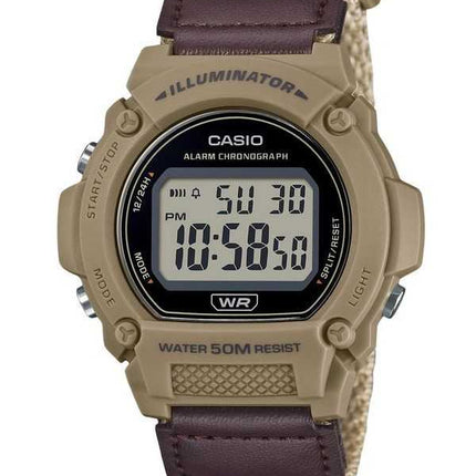 Orologio da uomo Casio Standard Brown Digital Cloth Strap Quartz W-219HB-5AV