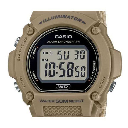 Orologio da uomo Casio Standard Brown Digital Cloth Strap Quartz W-219HB-5AV