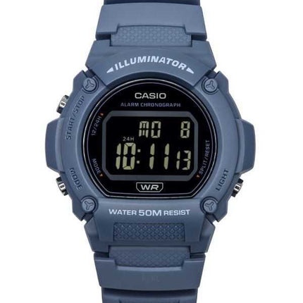 Orologio da uomo Casio Standard Illuminator digitale con cinturino in resina blu chiaro al quarzo W-219HC-2B