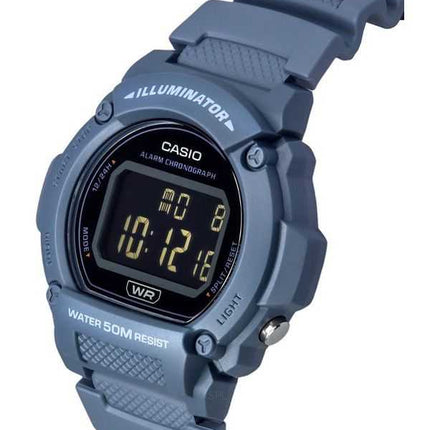 Orologio da uomo Casio Standard Illuminator digitale con cinturino in resina blu chiaro al quarzo W-219HC-2B