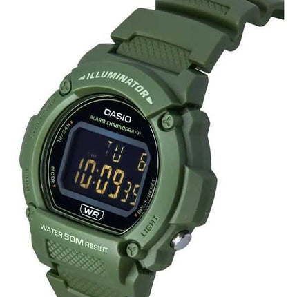 Orologio da uomo Casio Standard Illuminator digitale con cinturino in resina verde al quarzo W-219HC-3B