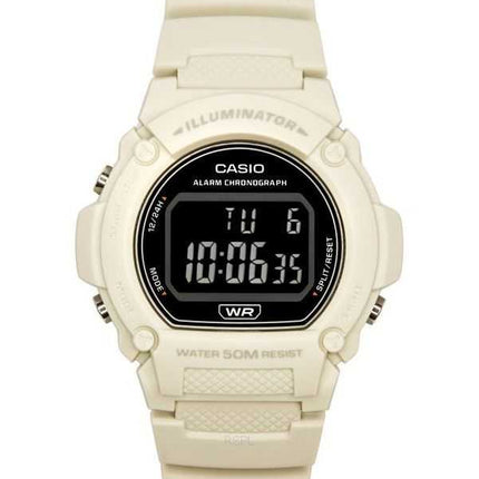 Orologio da uomo Casio Standard Illuminator digitale con cinturino in resina bianca al quarzo W-219HC-8B