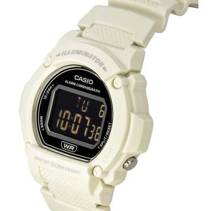 Orologio da uomo Casio Standard Illuminator digitale con cinturino in resina bianca al quarzo W-219HC-8B