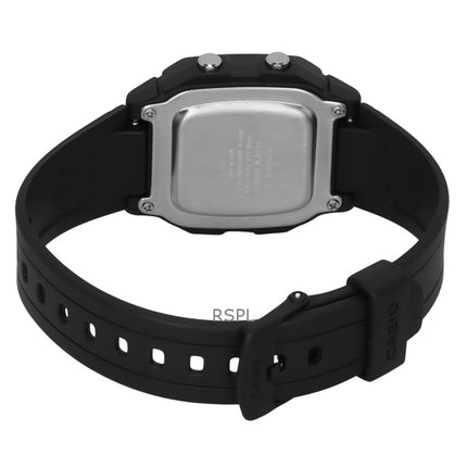 Orologio da uomo Casio Digital Black Dual Time con cinturino in resina al quarzo W-800H-1BV 100M