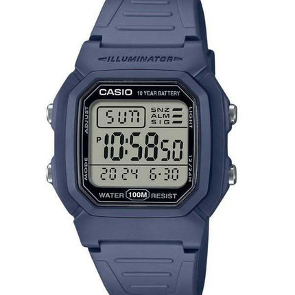 Orologio Casio Digitale Cinturino in Resina Azzurro Quarzo W-800H-2AV 100M Uomo