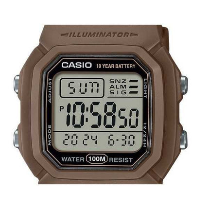 Orologio da uomo Casio Digital Brown Dual Time cinturino in resina al quarzo W-800H-5AV 100M