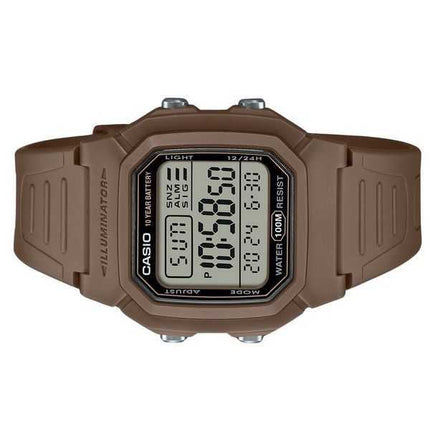 Orologio da uomo Casio Digital Brown Dual Time cinturino in resina al quarzo W-800H-5AV 100M