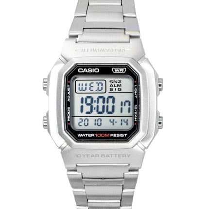 Orologio da uomo Casio Digital con cinturino in acciaio inossidabile al quarzo W-800HD-1AV 100M