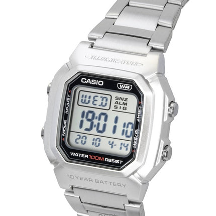 Orologio da uomo Casio Digital con cinturino in acciaio inossidabile al quarzo W-800HD-1AV 100M