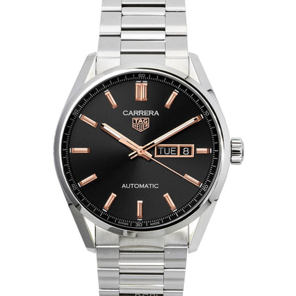 Orologio da uomo Tag Heuer Carrera in acciaio inossidabile con quadrante nero automatico WBN2013.BA0640 100M