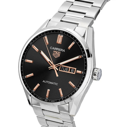 Orologio da uomo Tag Heuer Carrera in acciaio inossidabile con quadrante nero automatico WBN2013.BA0640 100M