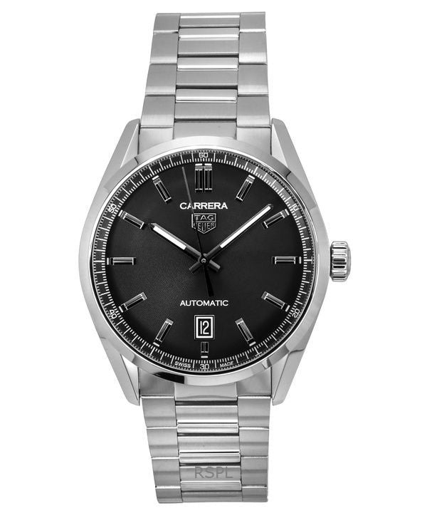 Tag Heuer Carrera Date in acciaio inossidabile quadrante nero automatico WBN2110.BA0639 100M orologio da uomo
