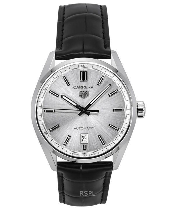 Tag Heuer Carrera Date cinturino in pelle quadrante grigio automatico WBN2111.FC6505 100M orologio da uomo