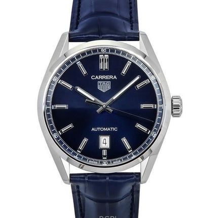 Tag Heuer Carrera Date cinturino in pelle quadrante blu automatico WBN2112.FC6504 100M orologio da uomo