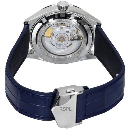 Tag Heuer Carrera Date cinturino in pelle quadrante blu automatico WBN2112.FC6504 100M orologio da uomo