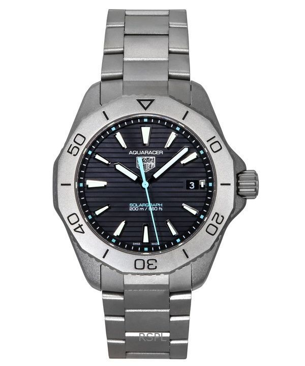Tag Heuer Aquaracer Professional 200 Solargraph Titanium Sunray Quadrante Nero Quarzo Diver&#39;s WBP1180.BF0000 Orologio da Uom