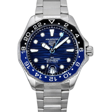 Orologio da uomo TAG Heuer Aquaracer Professional GMT in acciaio inossidabile con quadrante blu, automatico, subacqueo, WBP5114.BA0013, 300 m