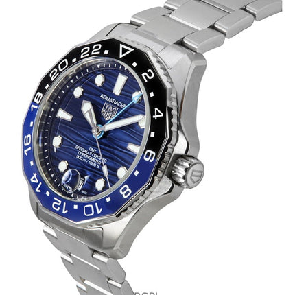 Orologio da uomo TAG Heuer Aquaracer Professional GMT in acciaio inossidabile con quadrante blu, automatico, subacqueo, WBP5114.BA0013, 300 m