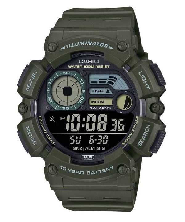 Orologio da uomo Casio Digital Resin Strap Quartz WS-1500H-3BV 100M
