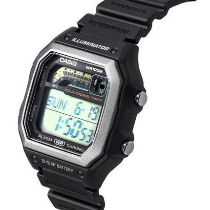 Orologio da uomo Casio Standard Digital Black Resin Strap Quartz WS-1600H-1A 100M