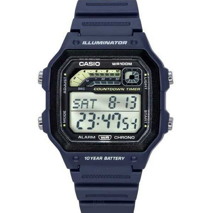 Orologio da uomo Casio Standard Digital Blue Resin Strap Quartz WS-1600H-2A 100M