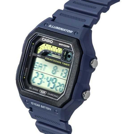 Orologio da uomo Casio Standard Digital Blue Resin Strap Quartz WS-1600H-2A 100M