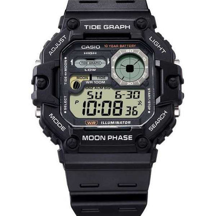 Orologio da uomo Casio standard con grafico digitale fasi lunari, cinturino in resina al quarzo WS-1700H-1AV 100M