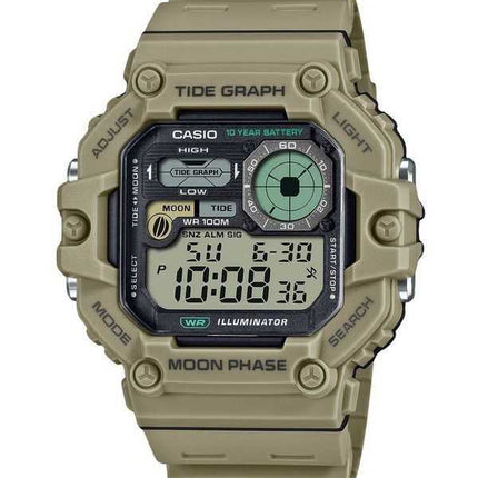 Orologio da uomo Casio Standard Digital Graph Moon Phase Resin Strap Quartz WS-1700H-5AV 100M