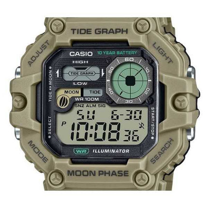 Orologio da uomo Casio Standard Digital Graph Moon Phase Resin Strap Quartz WS-1700H-5AV 100M