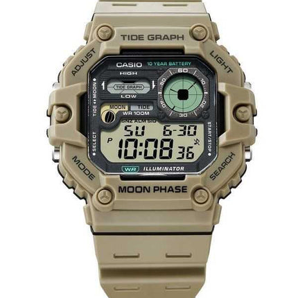 Orologio da uomo Casio Standard Digital Graph Moon Phase Resin Strap Quartz WS-1700H-5AV 100M