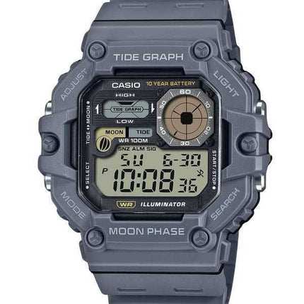 Orologio da uomo Casio Standard Digital Graph Moon Phase Resin Strap Quartz WS-1700H-8AV 100M