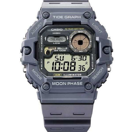 Orologio da uomo Casio Standard Digital Graph Moon Phase Resin Strap Quartz WS-1700H-8AV 100M