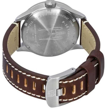 Orologio da uomo Luminox Air Pilot P-38 Lightning GMT cinturino in pelle quadrante nero quarzo svizzero XA.9521 100M