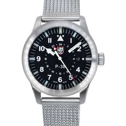 Orologio da uomo Luminox Air Pilot Lightning GMT in acciaio inossidabile con quadrante nero al quarzo XA.9522 100M