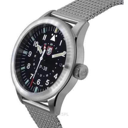 Orologio da uomo Luminox Air Pilot Lightning GMT in acciaio inossidabile con quadrante nero al quarzo XA.9522 100M