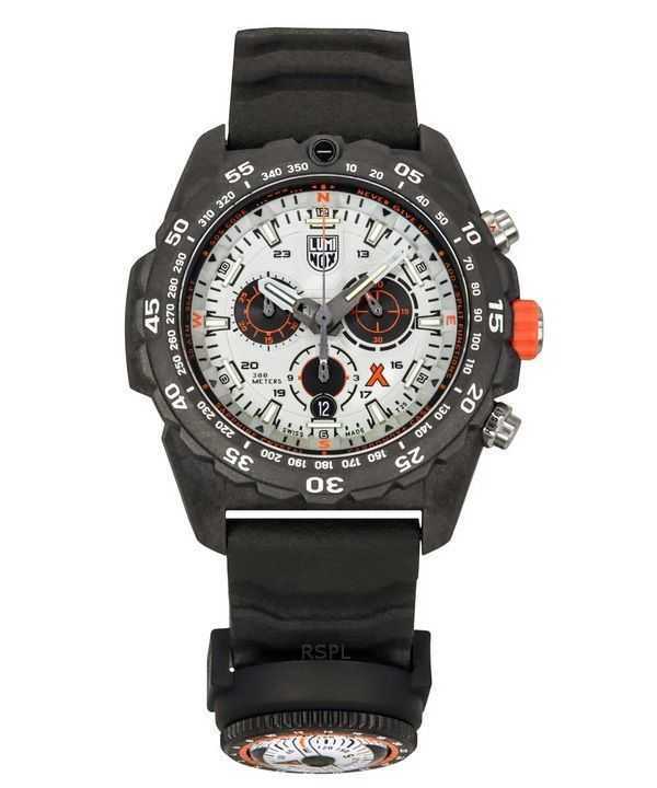 Luminox Bear Grylls Survival Master Cinturino in gomma Quadrante argento Quarzo Diver&#39;s XB.3748 300M Orologio da uomo