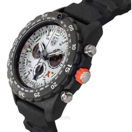 Luminox Bear Grylls Survival Master Cinturino in gomma Quadrante argento Quarzo Diver&#39;s XB.3748 300M Orologio da uomo