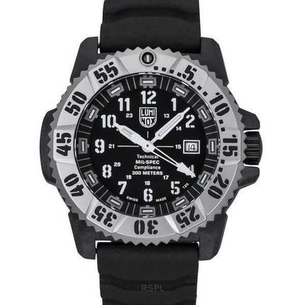 Luminox MIL-SPEC Cinturino in gomma e nylon Quadrante nero Quarzo Diver&#39;s XL.3351.1.SET Orologio da uomo 300M con cinturino