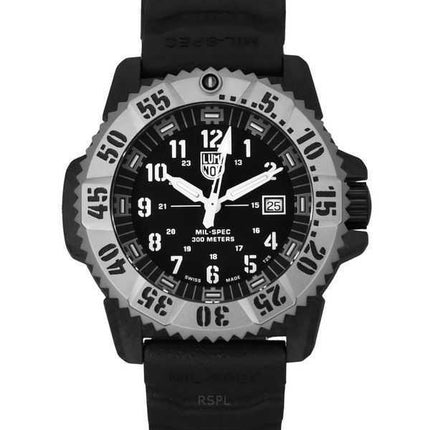 Luminox MIL SPEC ispirato al cinturino in gomma militare quadrante nero al quarzo subacqueo XL.3351.SET 300M Orologio da uomo co