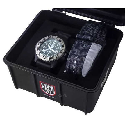 Luminox MIL SPEC ispirato al cinturino in gomma militare quadrante nero al quarzo subacqueo XL.3351.SET 300M Orologio da uomo co